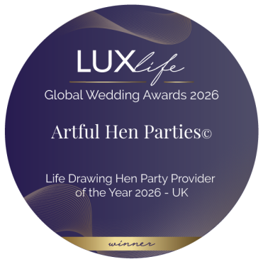 Artful Hen Parties wins LUXlife Global Wedding Award 2025 for Best Life Drawing Hen Party Entertainment Specialists in the UK – recognised for wedding entertainment excellence