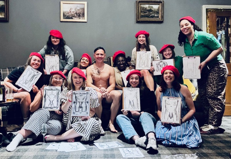 Hen party life drawing UK with Artful Hen Parties©