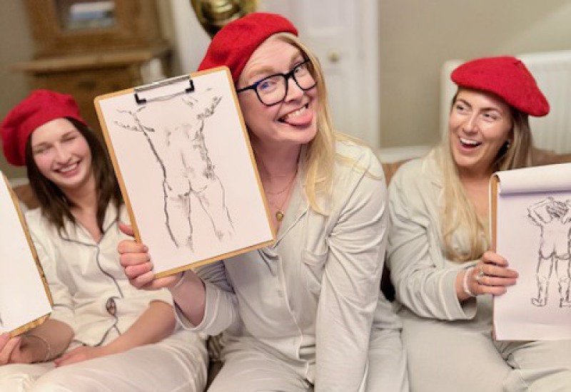 hen life drawing UK - Artful Hen Parties©
