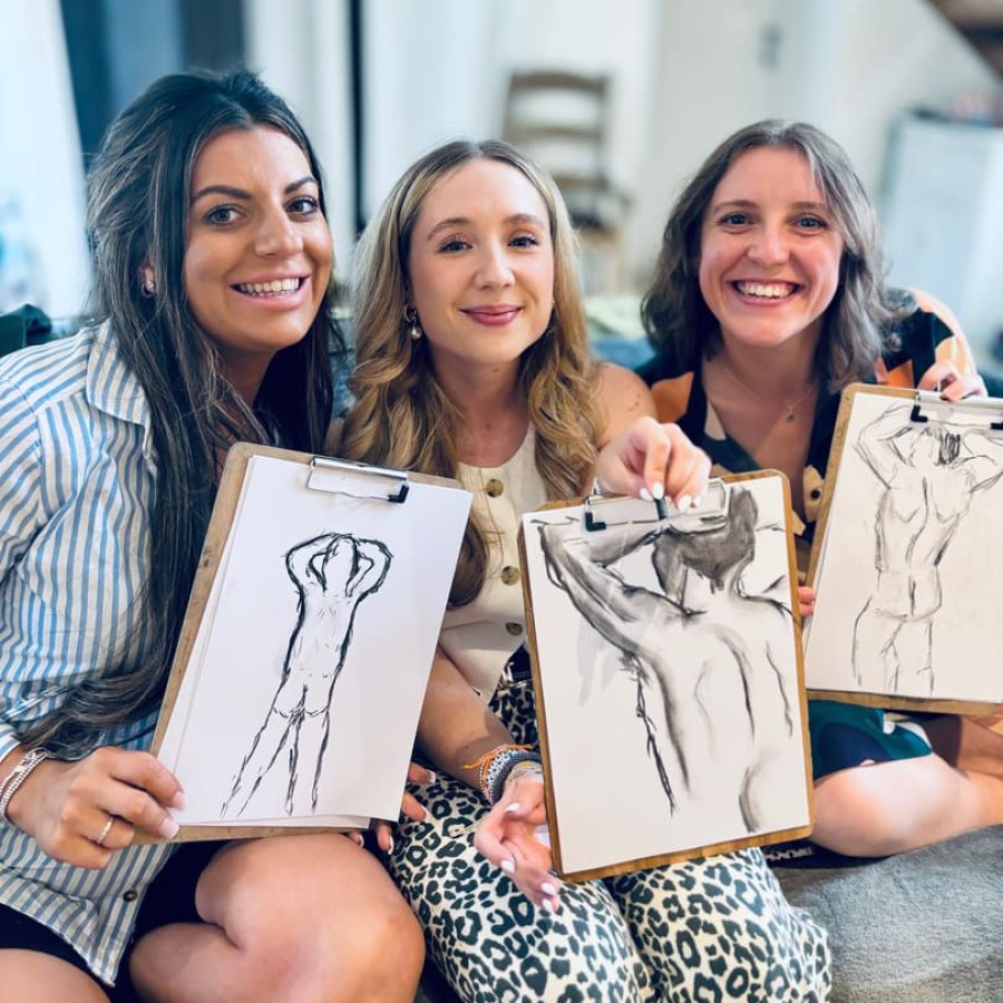 hen life drawing party